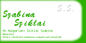 szabina sziklai business card